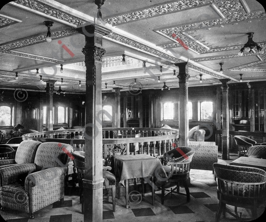 Salon der RMS Titanic | Salon of the RMS Titanic  - Foto simon-titanic-196-005-sw.jpg | foticon.de - Bilddatenbank für Motive aus Geschichte und Kultur